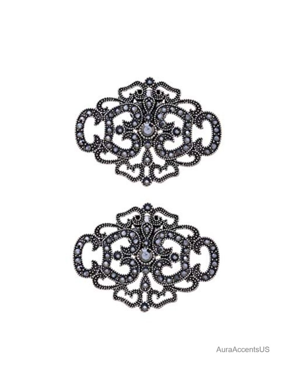Vintage Rhinestone Shoe Clips Removable Wedding Party Decoration Pair